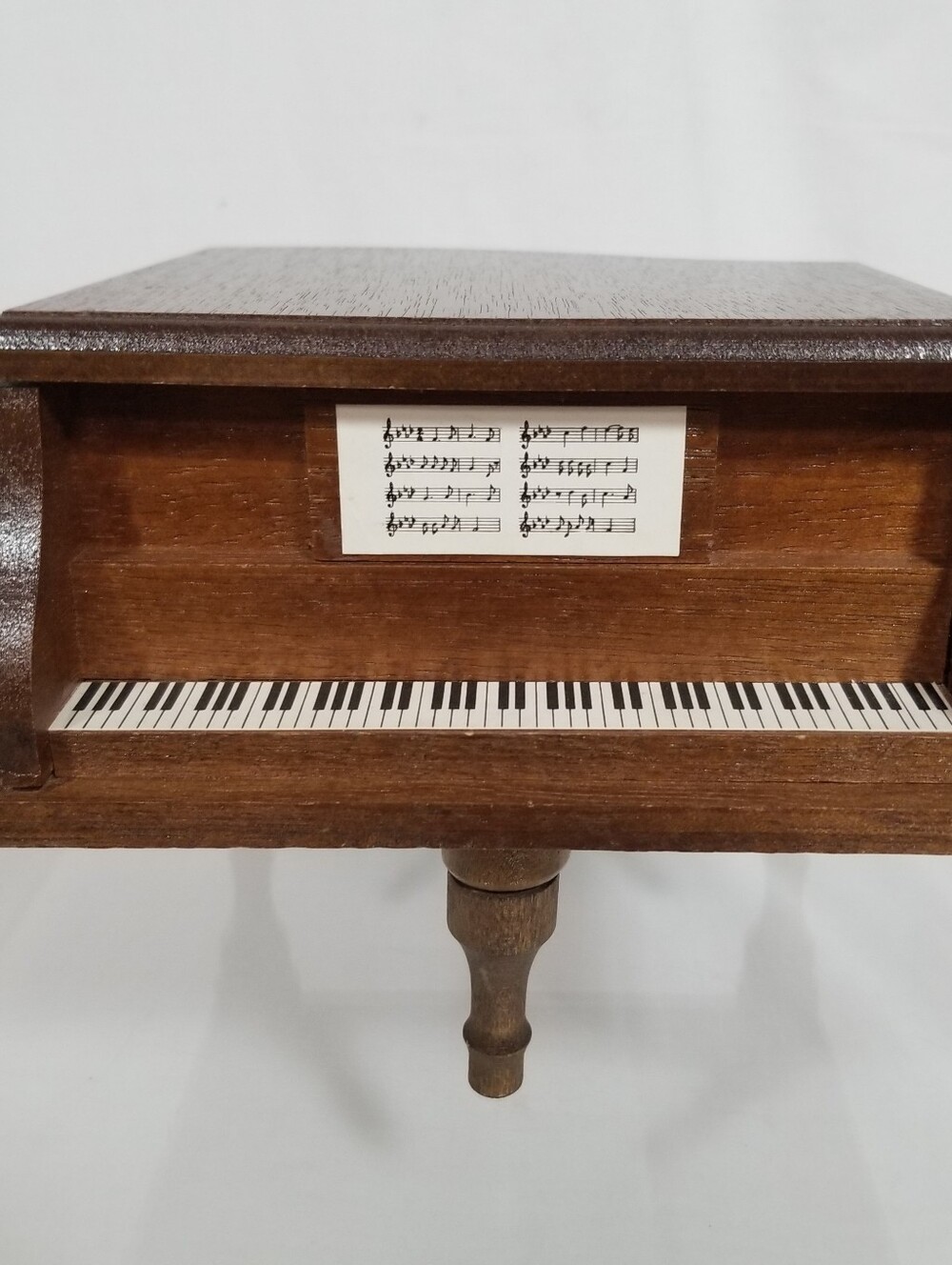 Vintage Fuji Japan Wooden Piano Music Box Jewelry Windup Somewhere My Love Works